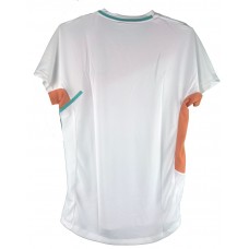 CAMISETA NIKE NKCT DRI-FIT SLAM TOP COM DETALHE LARANJA E VERDE - BRANCA 